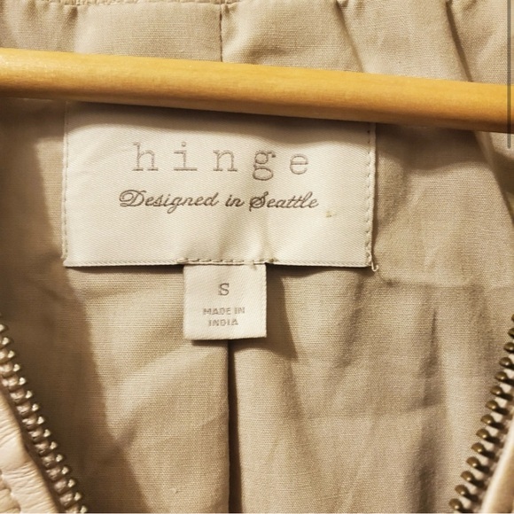 Hinge Cream Tan Leather Jacket - Picture 8 of 10